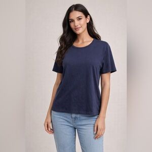 L.L. Bean Navy Blue Cotton Tee Large | 100% Cotton Natural Fiber Shirt